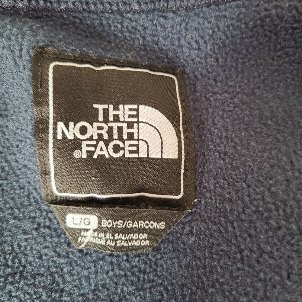The North Face Denali Fleece Jacket Boys Large Blue Gray Polartec Full Zip - Picture 6 of 9
